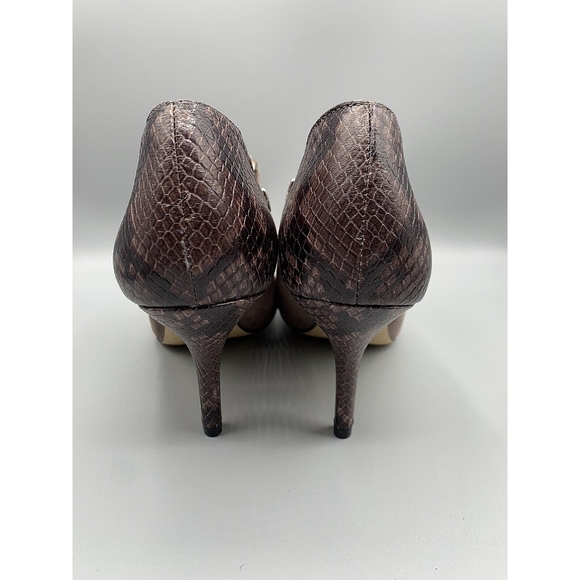 Michael Kors Brown & Snake Skin Kitten Heels. Size 7. - Picture 13 of 13